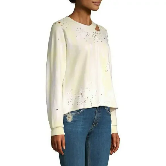 GENERATION LOVE Andrews yellow tie dye cut out sweatshirt pullover Size S NEW - Picture 4 of 11